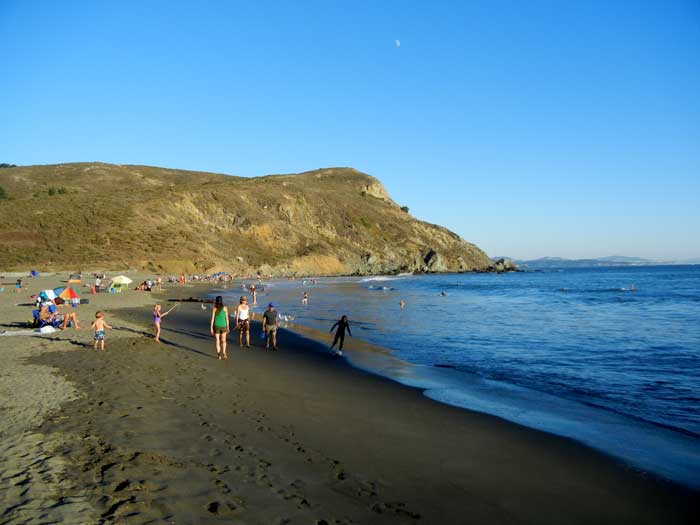 A view looking south at Muir Beach