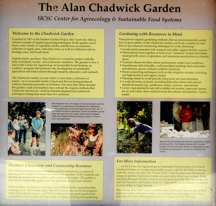 Alan Chadwick Garden Information Board